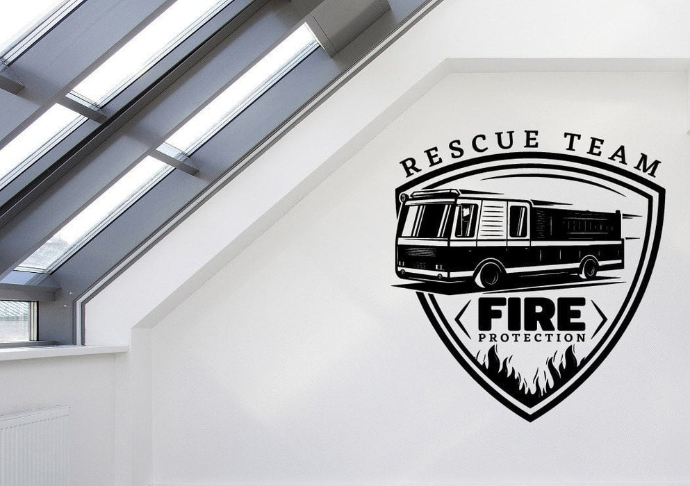 Wall Vinyl Decal Rescue Team Fire Protection Profession Decor Unique Gift z4822