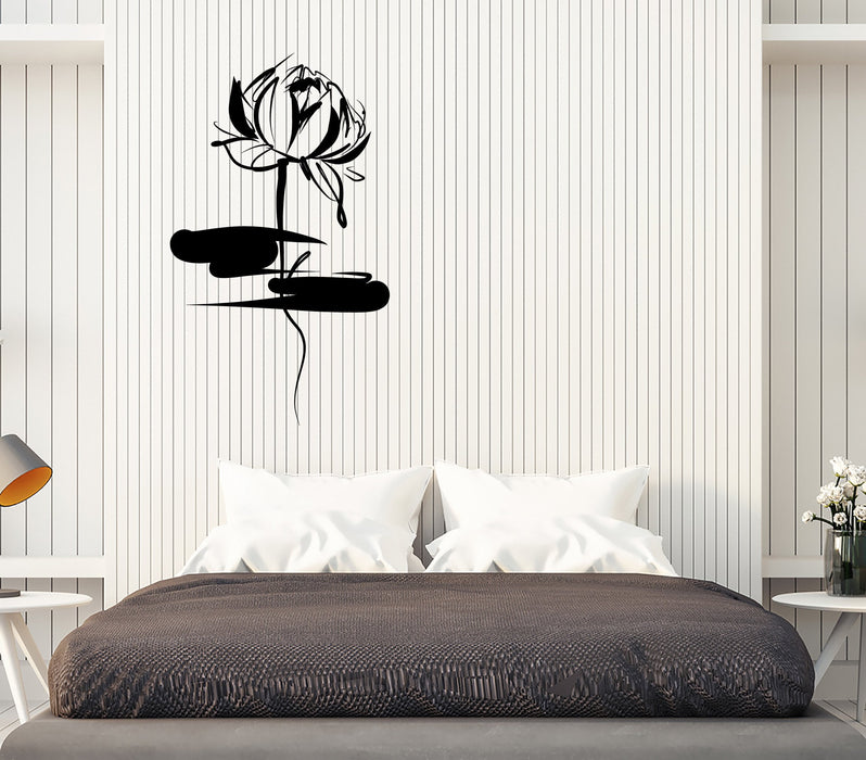 Wall Vinyl Decal Lotus Sacred Flower East Symbol of Buddhism Unique Gift z4825