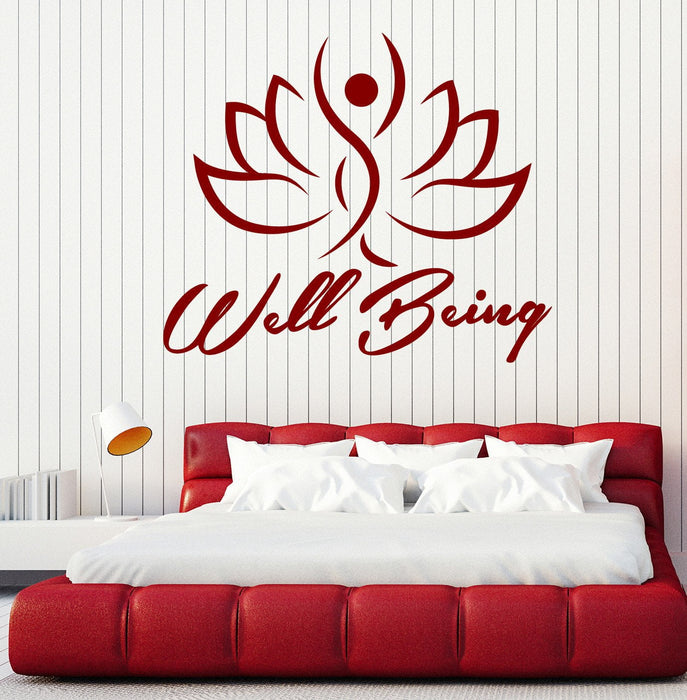 Wall Vinyl Decal Image Man Inside a Lotus Well Being Home Decor Unique Gift z4826