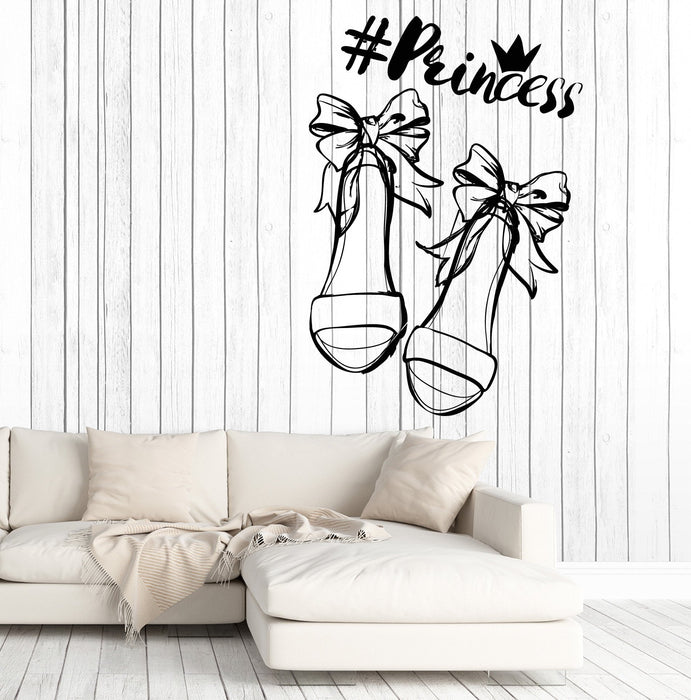 Wall Sticker Vinyl Decal Princess Shoes with Bows Girl Room Interior Decor Unique Gift z4828