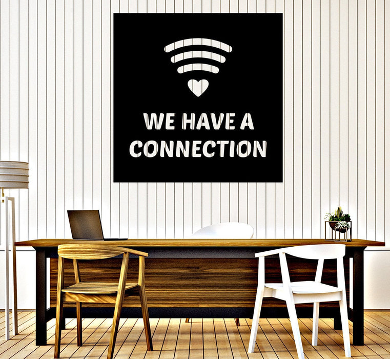Large Wall Vinyl Decal Wi-fay Icon We Have a Connection Game Salon Decor Unique Gift z4830