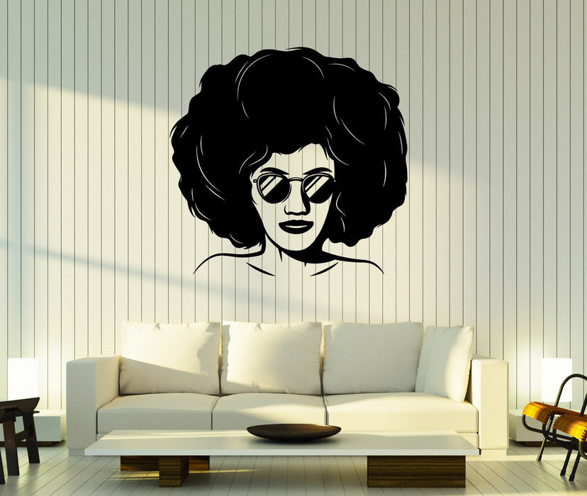 Wall Stickers Vinyl Decal Beauty Girl  Style of the 90's Hairstyle Glasses Decor Unique Gift z4831