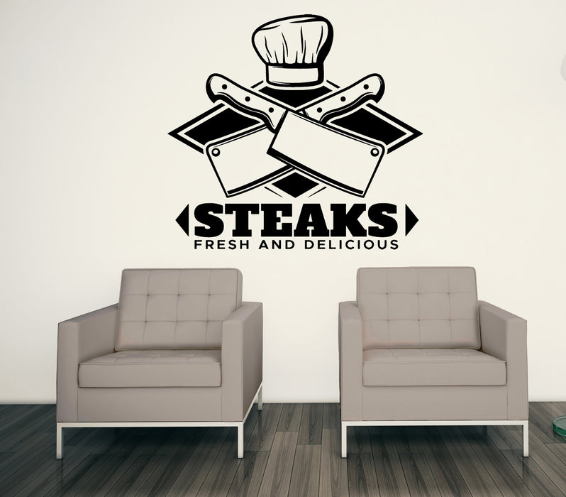 Wall Vinyl Decal Steak Fresh Delicious Best Meat Restaurant Interior Decor Unique Gift z4851
