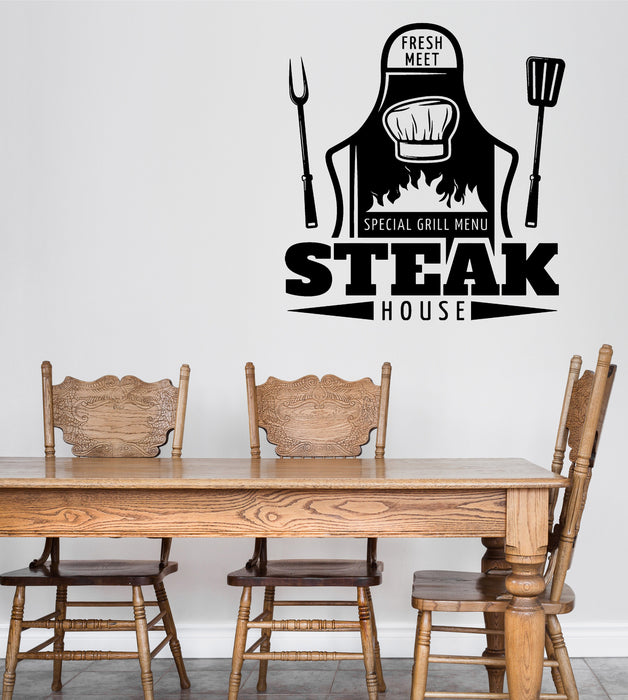 Large Wall Vinyl Decal Fresh Meat Special Grill Menu Steak House Decor Unique Gift z4853