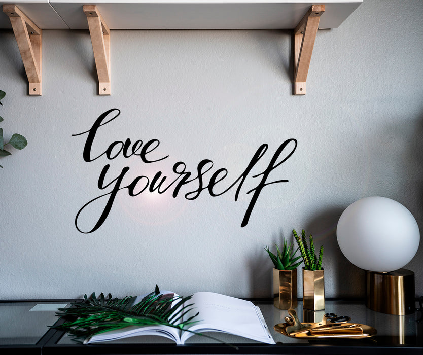 Wall Decal Love Yourself Motivational  Words Letter Interior Decor z4933
