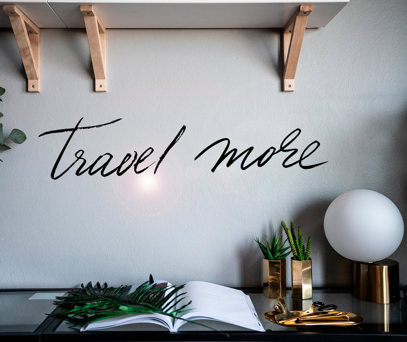 Wall Decal Travel More Travelling Quote Letter Motivation Interior z4934