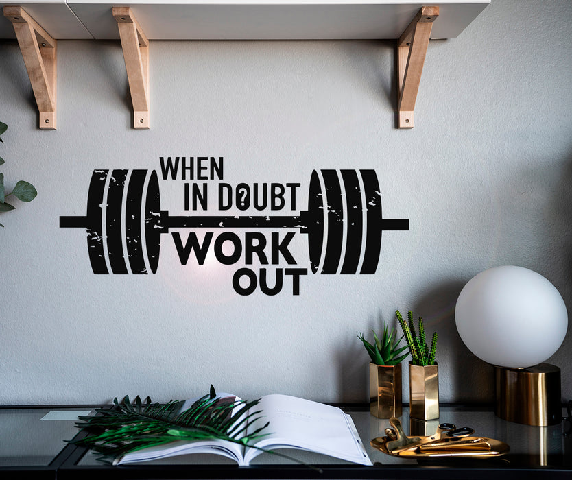 Wall Decal Sport Work Out Quote Letter Interior Decor z4935