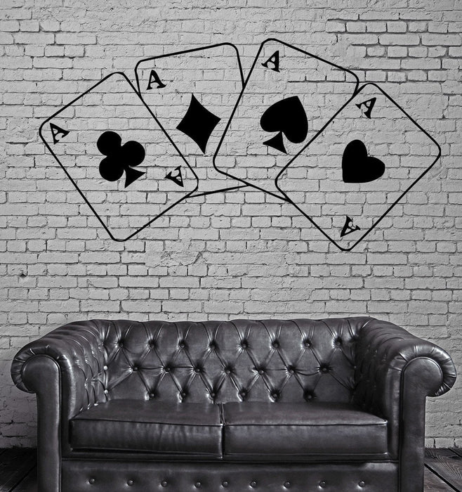 Four Aces Poker Stack Of Cards Mural Wall Art Decor Vinyl Sticker Unique Gift z556