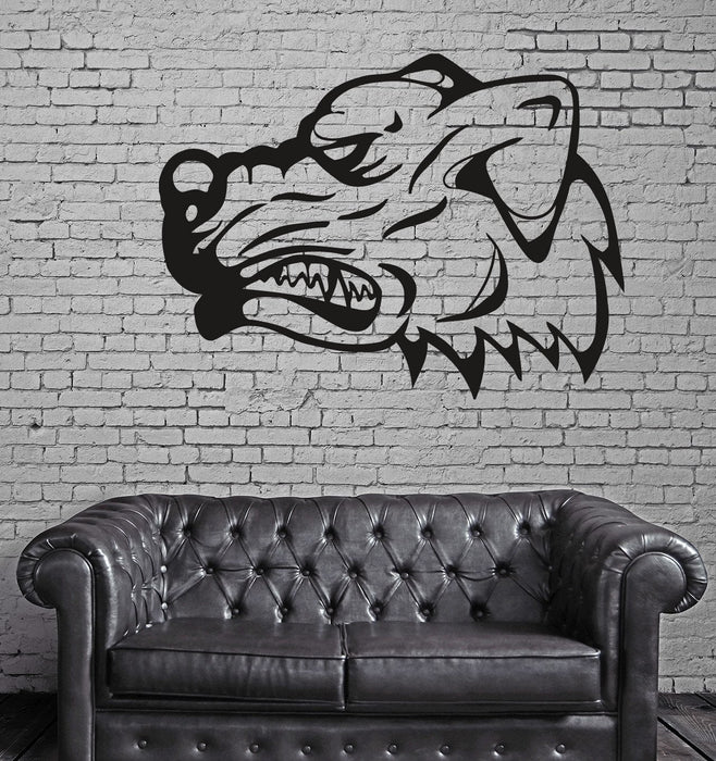 Dog Pitbull Bulldog Face Predator Mural Wall Art Decor Vinyl Sticker Unique Gift z560