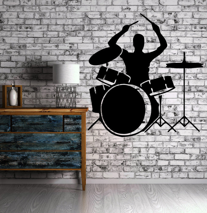 Bass Drum Sound Music Band Positive Mural Wall Art Decor Vinyl Sticker Unique Gift z665