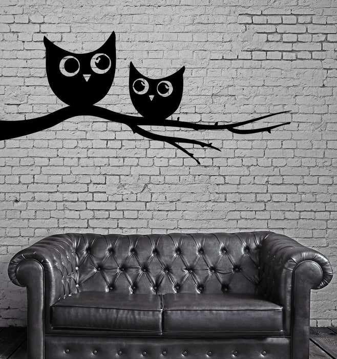 Funny Owls On A Tree Funny Children Decor Wall MURAL Vinyl Art Sticker Unique Gift z771