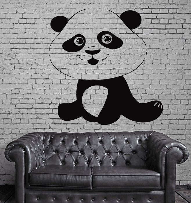 Funny Smiling Panda Positive Kids Decor Wall MURAL Vinyl Art Sticker Unique Gift z772