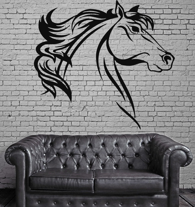 Horse Head Mustang Bronco Animal Kids Decor Wall MURAL Vinyl Art Sticker Unique Gift z773