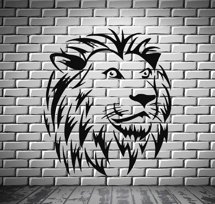 Lion Head Predator King Tribal Simbol Decor Wall MURAL Vinyl Art Sticker Unique Gift z776