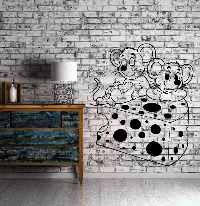 Friends Mouse And Cheese Kids Positive Decor Wall MURAL Vinyl Art Sticker Unique Gift z781