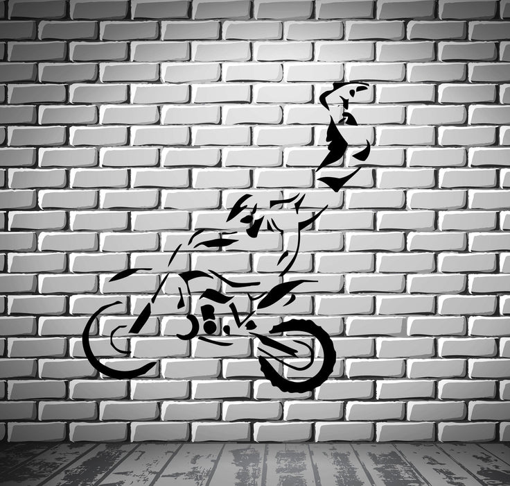 Jumping Sport Bike Simbol Sport Decor Wall MURAL Vinyl Art Sticker Unique Gift z813