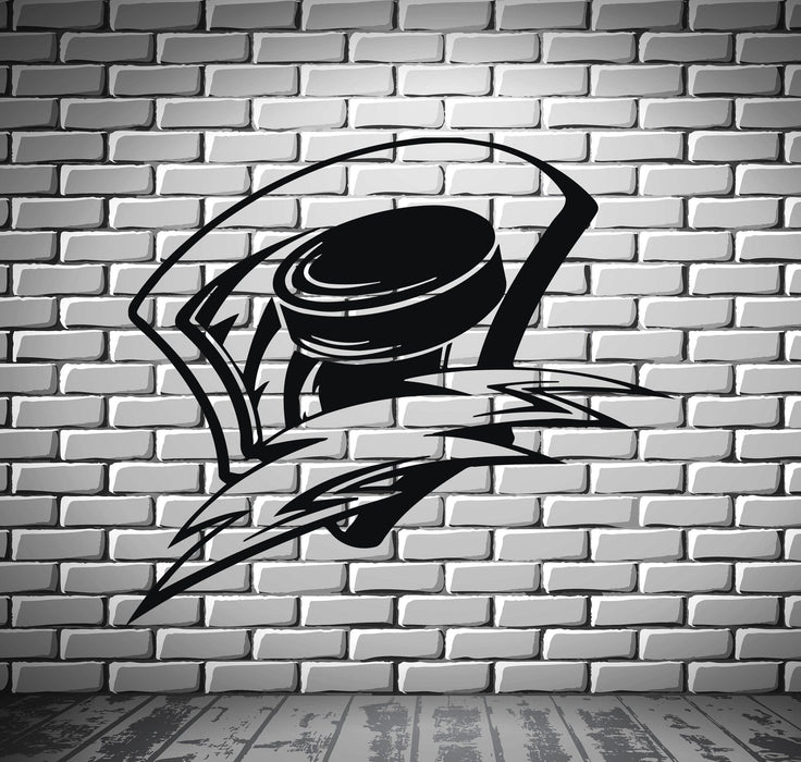 Hockey Puck Sign Simbol Tough Sport Decor Wall MURAL Vinyl Art Sticker z827