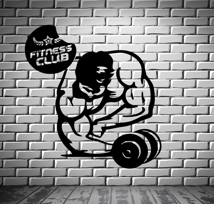 Bodybuilding Fitness Club Iron Sport Decor Wall MURAL Vinyl Art Sticker Unique Gift z830
