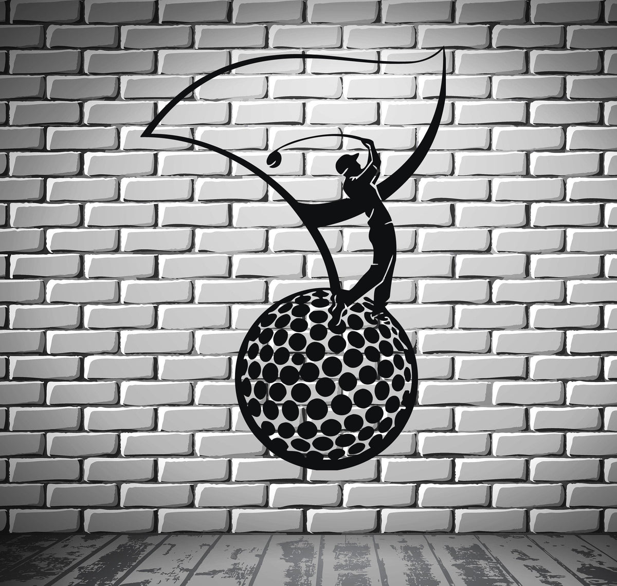Golf Club Ball Sign Simbol Sport Decor Wall MURAL Vinyl Art Sticker Un ...