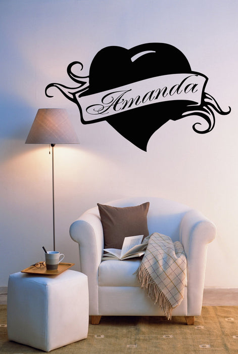Vinyl Decal Amanda Personalized Name Lettering Custom Wall Art Decor Sticker for Girl's Room Unique Gift (z990)