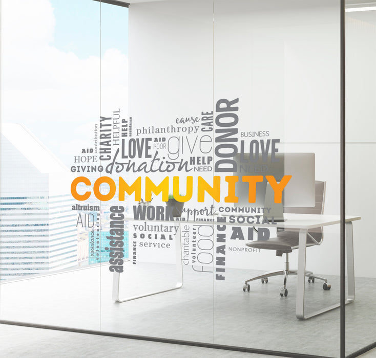 Wall Decal Office Community Hope People Business Word Clouds Interior zc016