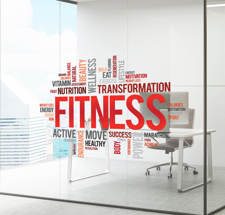 Wall Decal Fitness Sport Fitness Motivation Office Wellness Colored Interior zc019