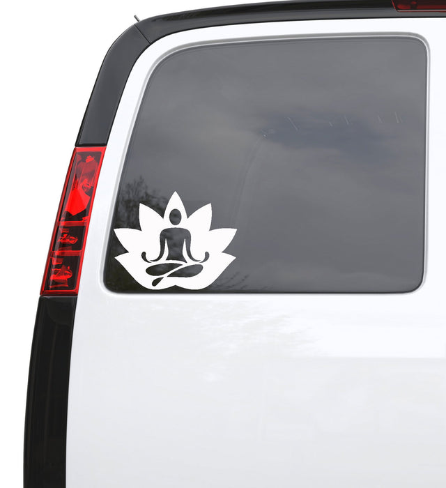 Auto Car Sticker Decal Lotus Meditation Yoga Zen Flower Truck Laptop Window 6.3" by 5" Unique Gift 684igc