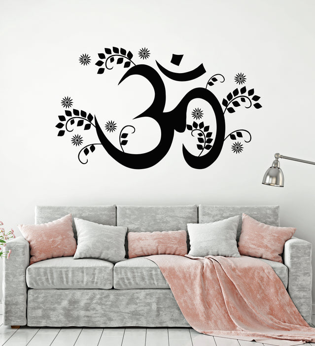 Vinyl Wall Decal Zen Om Mantra Yoga Hinduism Talisman Stickers Mural (g4964)