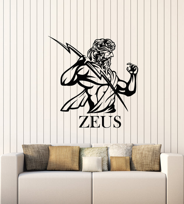 Vinyl Wall Decal Zeus God Lightning Bolts Ancient Greek Myth Stickers Mural (g2200)