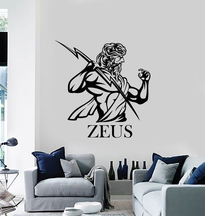 Vinyl Wall Decal Zeus God Lightning Bolts Ancient Greek Myth Stickers Mural (g2200)